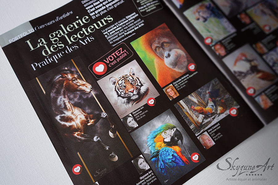 Magazine pratique des arts avec les résultats du concours sur les animaux et la vie sauvage, technique pastel, peinture à l'huile, aquarelle et autres....