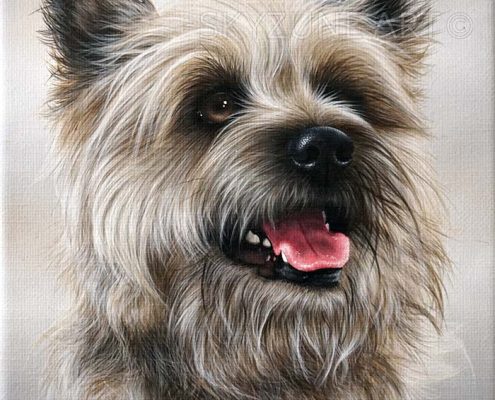 Commande tableau portrait chien à la peinture sur toile